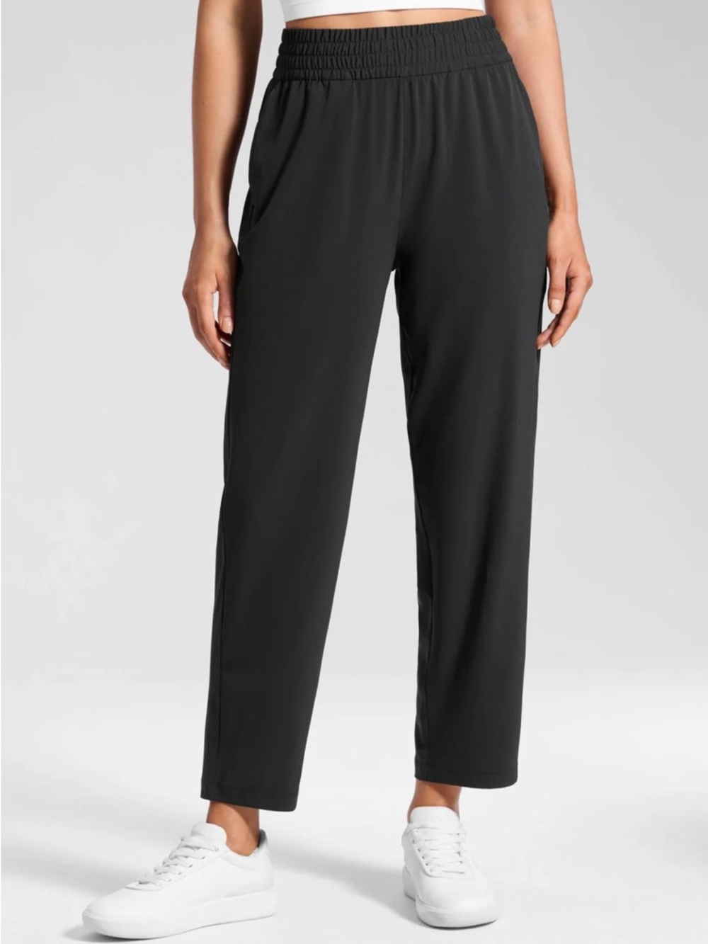 Feathery-Fit Drapey Tapered Ankle Pant 27"